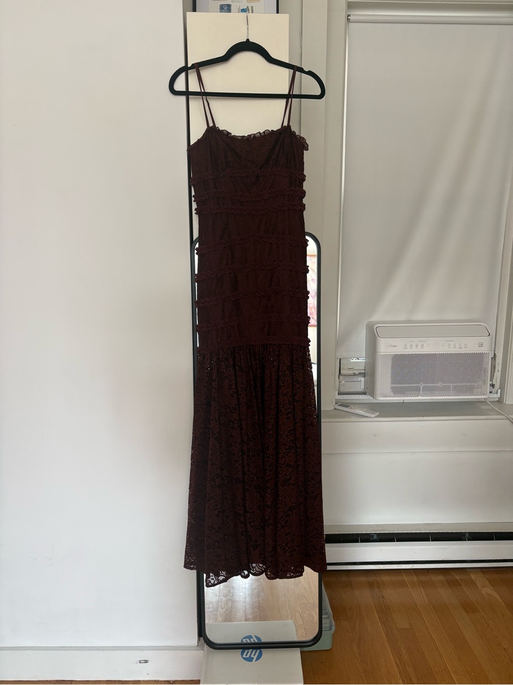 BHLDN Lace Midi Dress with Spaghetti Straps